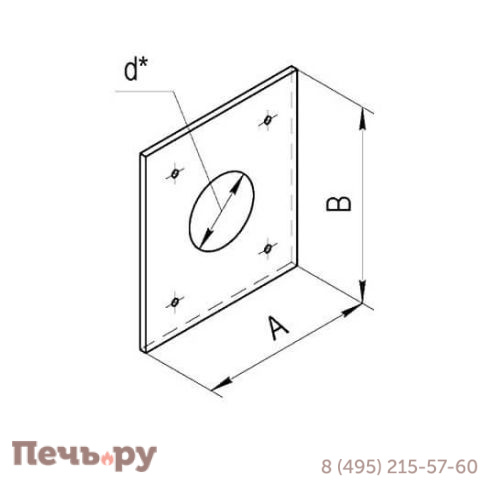 Экран защитный Феррум 480х480 с отверстием (AISI 430/ 0.5) фото 16
