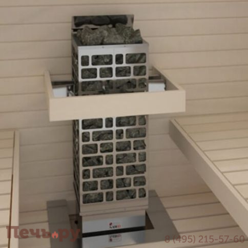 Электрическая печь SAWO Cubos (CUB3-45Ni2-P), без пульта, встр. блок мощности, 4,5 кВт, нерж. сталь фото 3