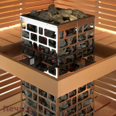 Электрическая печь SAWO Cubos (CUB3-90Ni2-P), без пульта, встр. блок мощности, 9 кВт, нерж. сталь фото 4