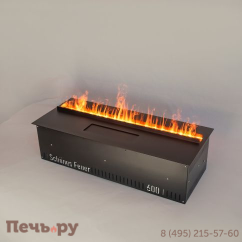 Электрический паровой камин Schones Feuer 3D FireLine 600 Pro со стальной крышкой фото 5
