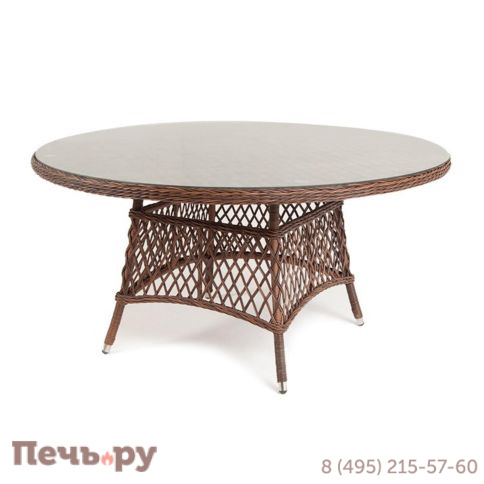 Эспрессо 4SiS плетеный круглый стол, диаметр 150 см, цвет коричневый фото