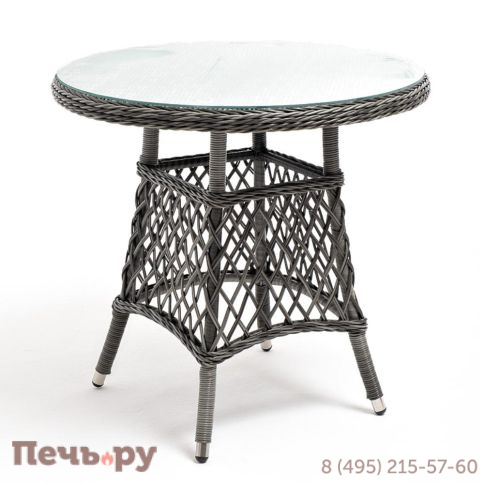 Эспрессо 4SiS плетеный круглый стол, диаметр 80 см, цвет графит фото 3