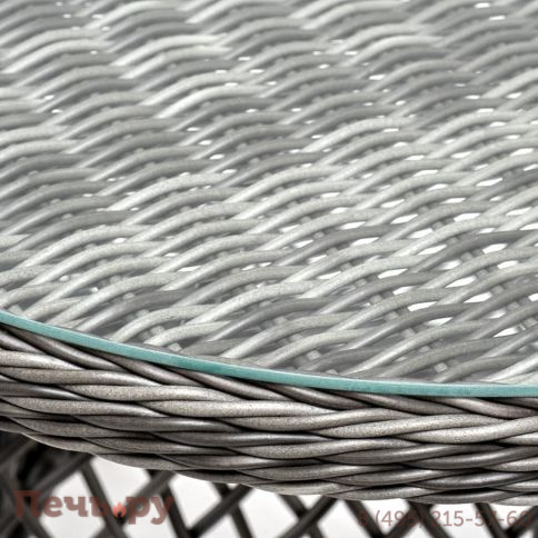 Эспрессо 4SiS плетеный круглый стол, диаметр 80 см, цвет графит фото 4