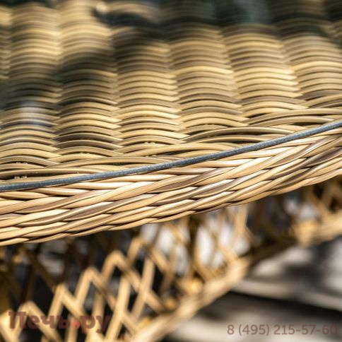 Эспрессо 4SiS плетеный круглый стол, цвет соломенный фото 6