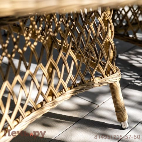 Эспрессо 4SiS плетеный круглый стол, цвет соломенный фото 7