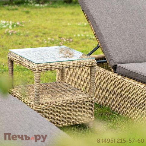 Форио 4SiS столик кофейный из искусственного ротанга, цвет соломенный фото 5