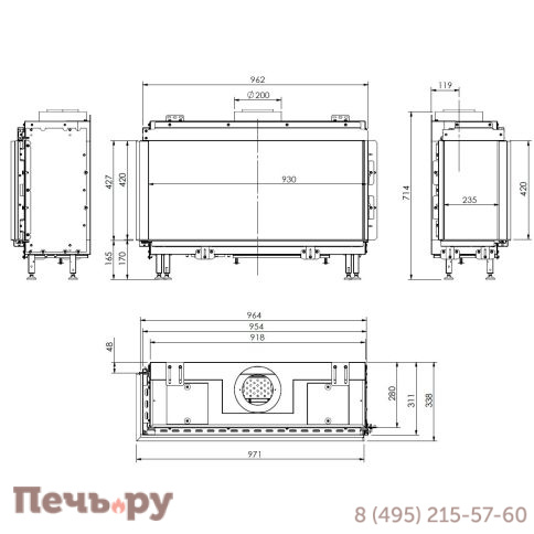 Газовый камин Milafire MF 1020 фото 2