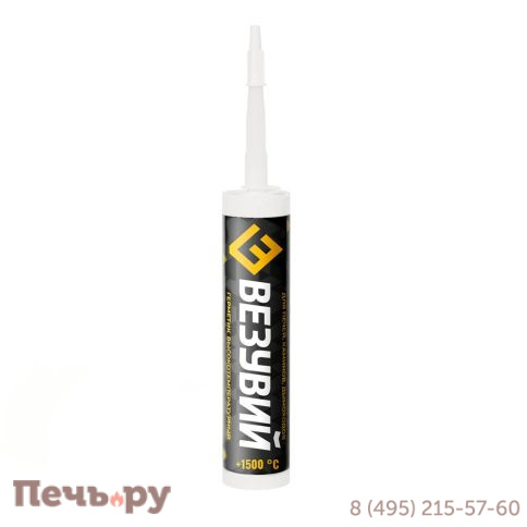 Герметик Везувий термостойкий чёрный (290 мл) +1500°C фото