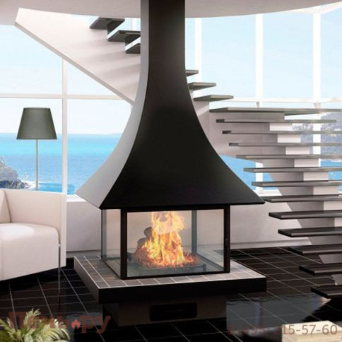 Готовый камин Bordelet Julietta 985 центральный со стеклом фото