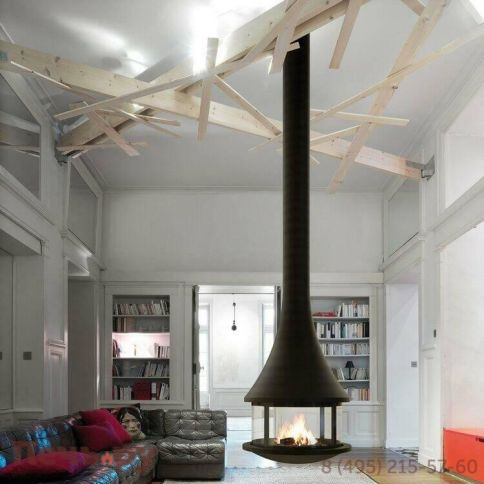 Готовый камин Bordelet Zelia 908 центральный со стеклом фото