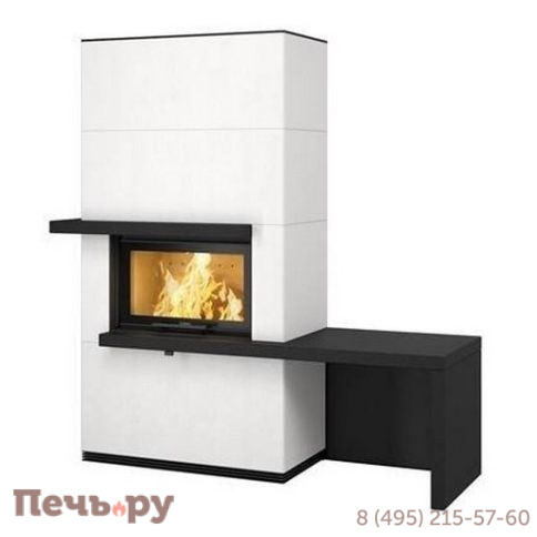 Готовый камин Contura i31 Artstone полка и скамья фото