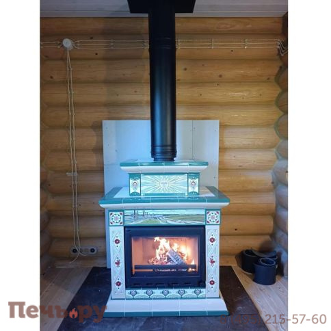 Готовый камин КимрПечь Билибин пристенный-двухъярусный художественный фото 12