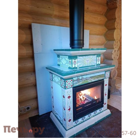 Готовый камин КимрПечь Билибин пристенный-двухъярусный художественный фото 14