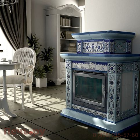 Готовый камин КимрПечь Билибин пристенный-двухъярусный художественный фото 9