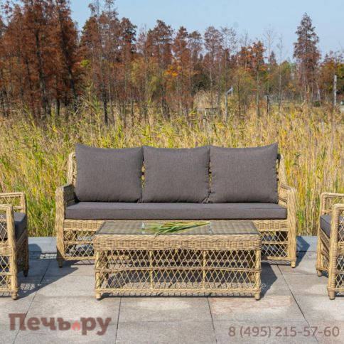 Гранд Латте 4SiS стол журнальный из искусственного ротанга, цвет соломенный фото 2