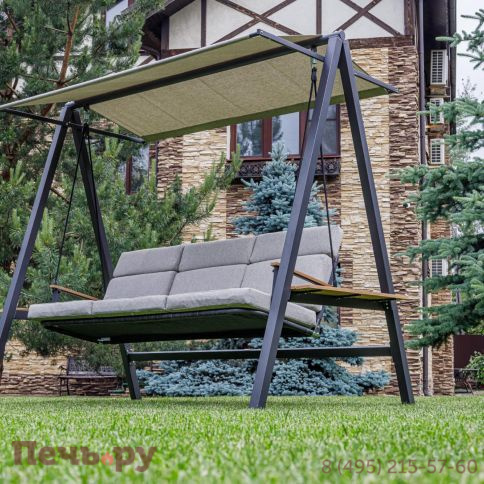 Качели Royal Family Loan трехместные из стали фото 2