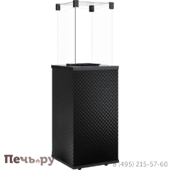 Камин газовый Kratki Patio MINI/G31/37MBAR/CZ/P - стекло, черное тиснение фото 2