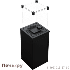 Камин газовый Kratki Patio MINI/G31/37MBAR/CZ/P - стекло, черное тиснение фото 4