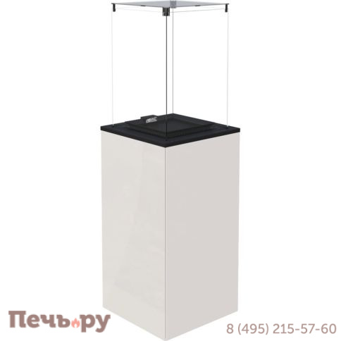 Камин газовый Kratki Patio MINI/M/G31/37MBAR/B - белое стекло (с ручным управлением) фото