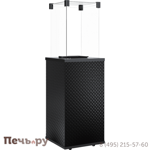 Камин газовый Kratki Patio MINI/M/G31/37MBAR/CZ/P - стекло, черное тиснение (с ручным управлением) фото 3