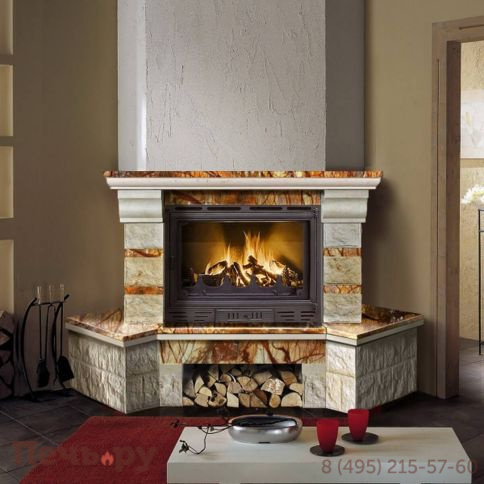 Каминная облицовка ЭкоКамин Бегония угловая фото
