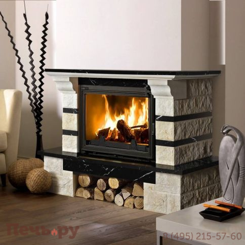Каминная облицовка ЭкоКамин Нарцисс пристенная фото