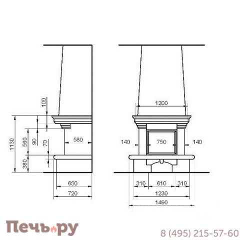 Каминная облицовка MadeIra Cristina деревянная  балка фото 2
