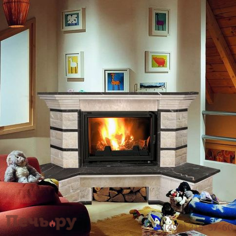 Каминная облицовка MadeIra Darina Dark Chokolate мраморная балка угол фото