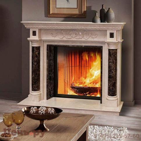 Каминная облицовка Madeira Harmony crema marfil/emperador фото