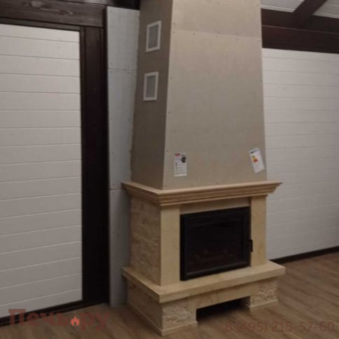 Каминная облицовка MadeIra Valentina деревянная балка фото 4