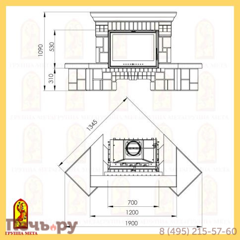 Каминная облицовка Мета Опус 700 серия Музыка огня фото 4