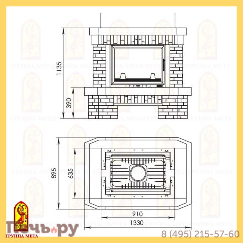 Каминная облицовка Мета Центурион DF 700  серия Новая Антика фото 2