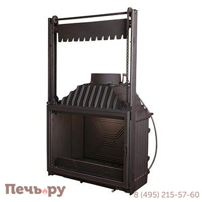 Каминная топка Diffusion C9.2, с двойным дожигом, с шибером, с подъемом дверцы фото 2