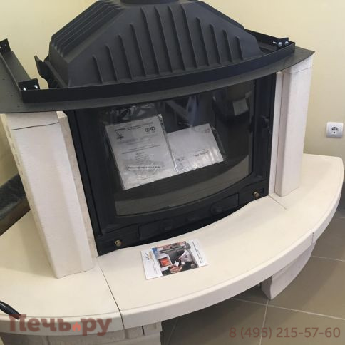 Каминная топка Diffusion ОПАЛ (BAR), с изогнутым стеклом фото 5