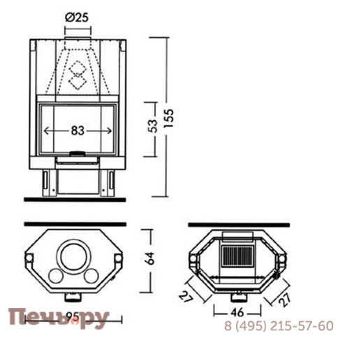 Каминная топка EdilKamin Tekno 3 V фото 7