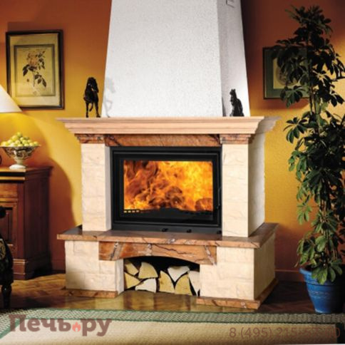 Каминная топка ЭкоКамин Альфа 800B с черным шамотом фото 2