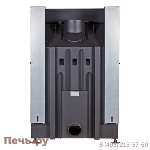 Каминная топка ЭкоКамин Дельта 1000 B три стекла черный шамот принтинг фото 9