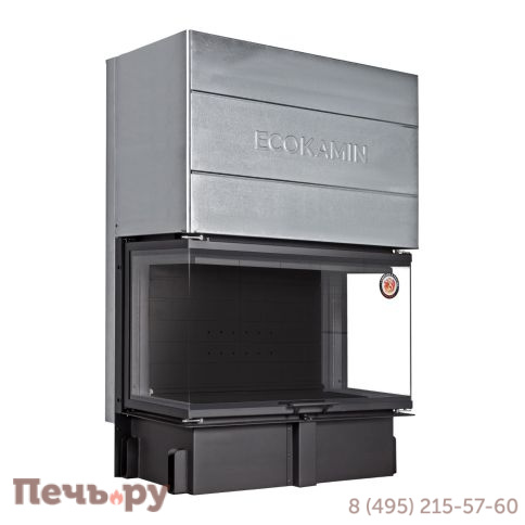 Каминная топка ЭкоКамин Дельта 1000 PВ три стекла подовое горение принтинг черный шамот фото 2