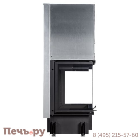 Каминная топка ЭкоКамин Дельта 1000 PВ три стекла подовое горение принтинг черный шамот фото 4