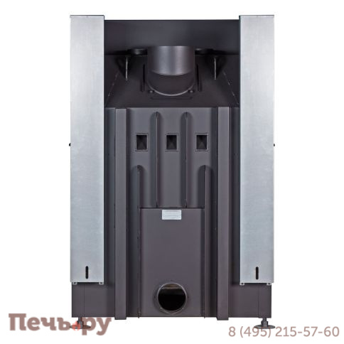Каминная топка ЭкоКамин Дельта 1000 PВ три стекла подовое горение принтинг черный шамот фото 5