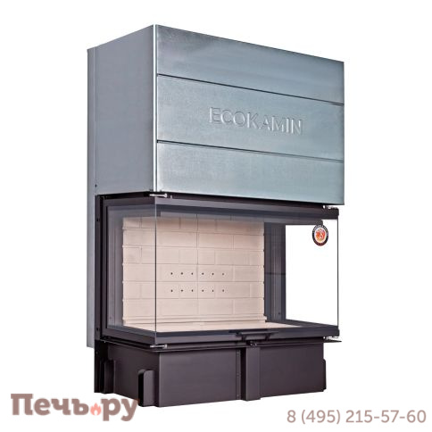 Каминная топка ЭкоКамин Дельта 1000 Р три стекла подовое горение принтинг фото 4