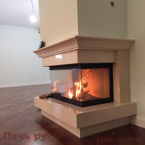 Каминная топка ЭкоКамин Дельта 1000 три стекла принтинг фото 4