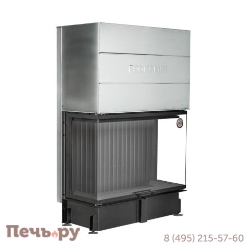 Каминная топка ЭкоКамин Дельта 1200х800х450 РB три стекла подовая, черный шамот фото 2