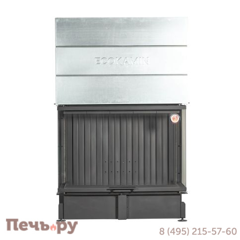 Каминная топка ЭкоКамин Дельта 1200х800х450 РB три стекла подовая, черный шамот фото 3