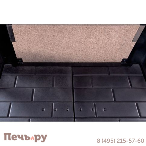 Каминная топка ЭкоКамин Дельта 1200 В три стекла черный шамот принтинг фото 6