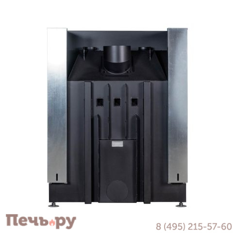 Каминная топка ЭкоКамин Дельта 1200 В три стекла черный шамот принтинг фото 7