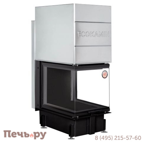 Каминная топка ЭкоКамин Дельта 700 PB три стекла подовое горение принтинг черный шамот фото 2