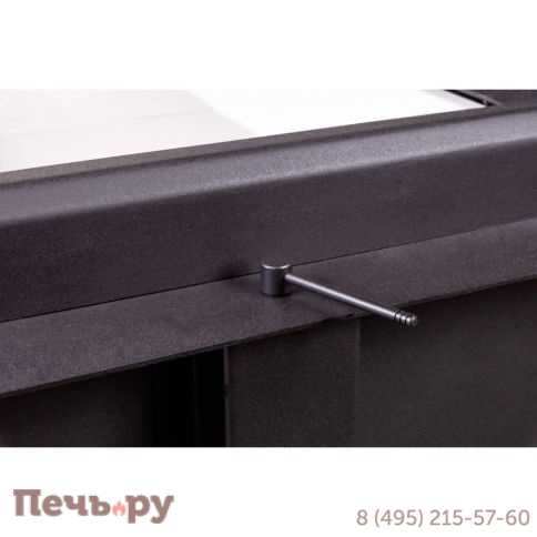Каминная топка ЭкоКамин Дельта 900 PB три стекла подовое горение принтинг черный шамот фото 8