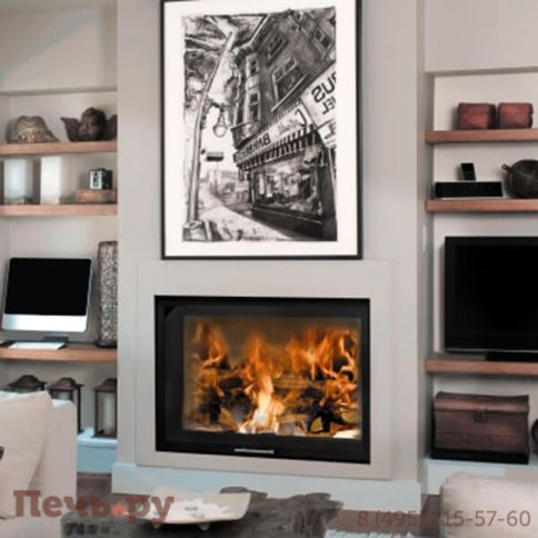 Каминная топка ЭкоКамин Вега 1200 B принтинг черный шамот фото 2