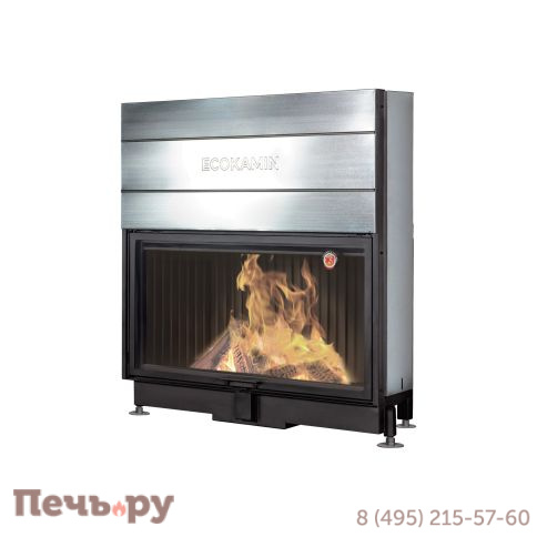 Каминная топка ЭкоКамин Вега 1600 В чёрный шамот подовое горение фото